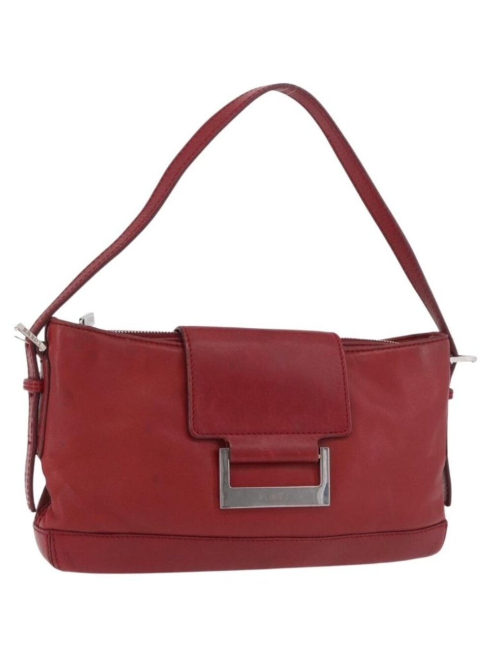 LOEWE Accessory Pouch Leather Red Silver - Picture 1 of 16